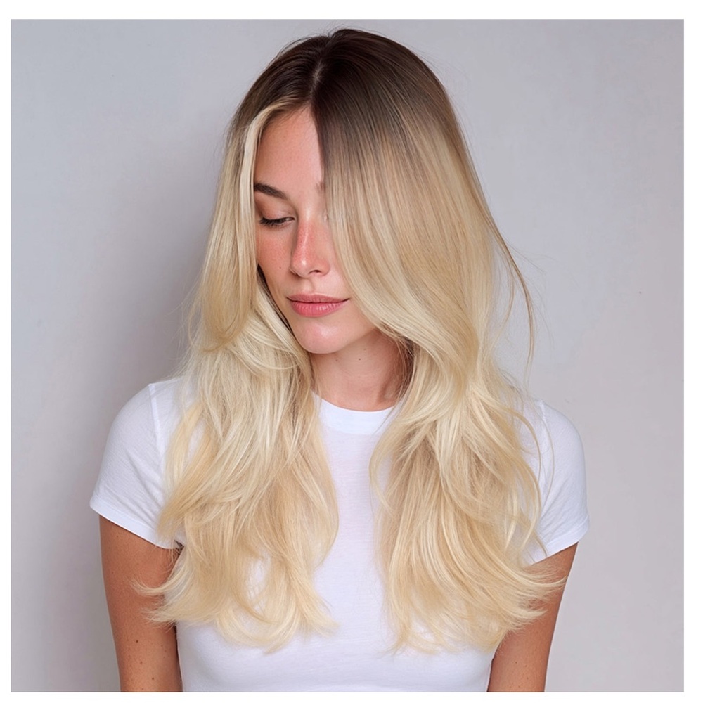 BELLAMI rooted walnut to
Ash blonde hair extensions